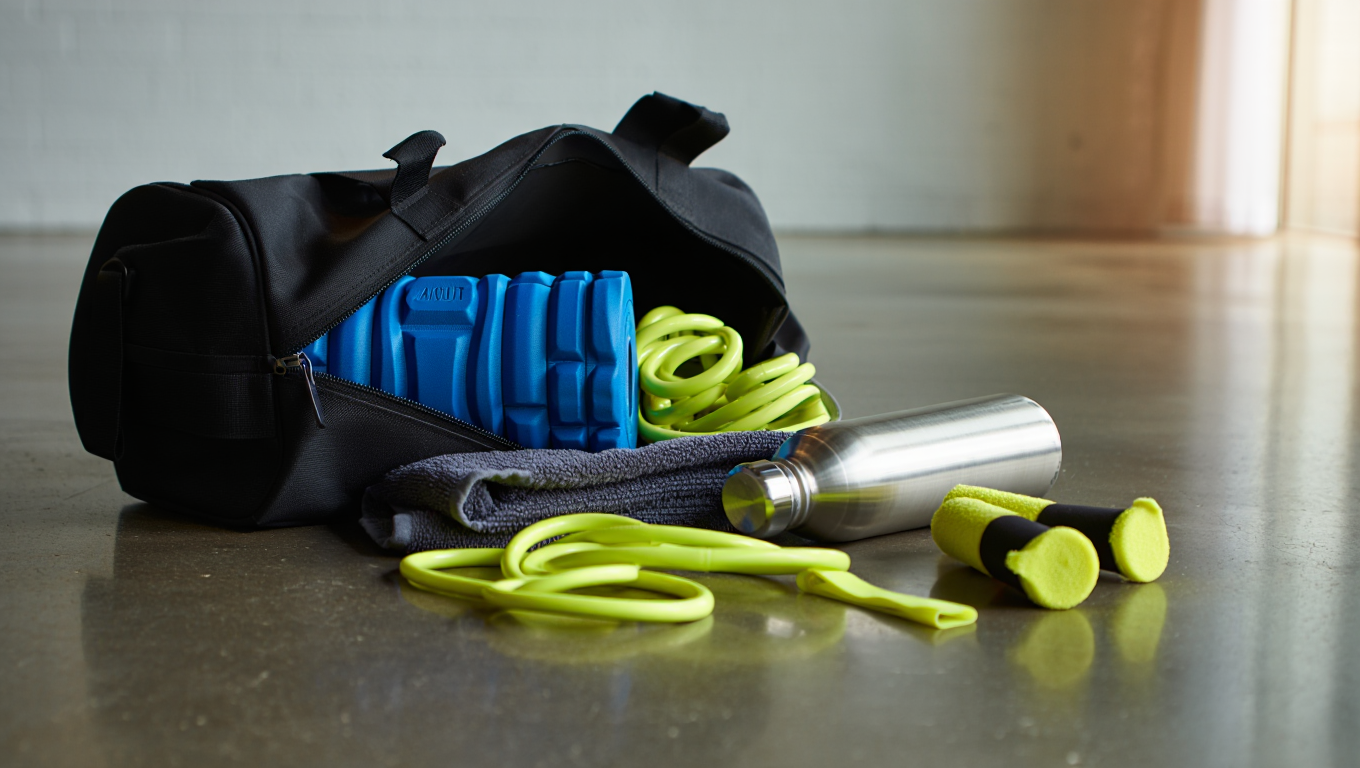 Fitness equipment — resistance bands, foam roller, gym accessories